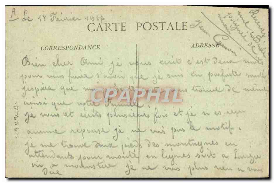 Débarquement de troupes — Guerre 1914-15 dans les Balkans — Vise, Paris, N°1331 — Verso