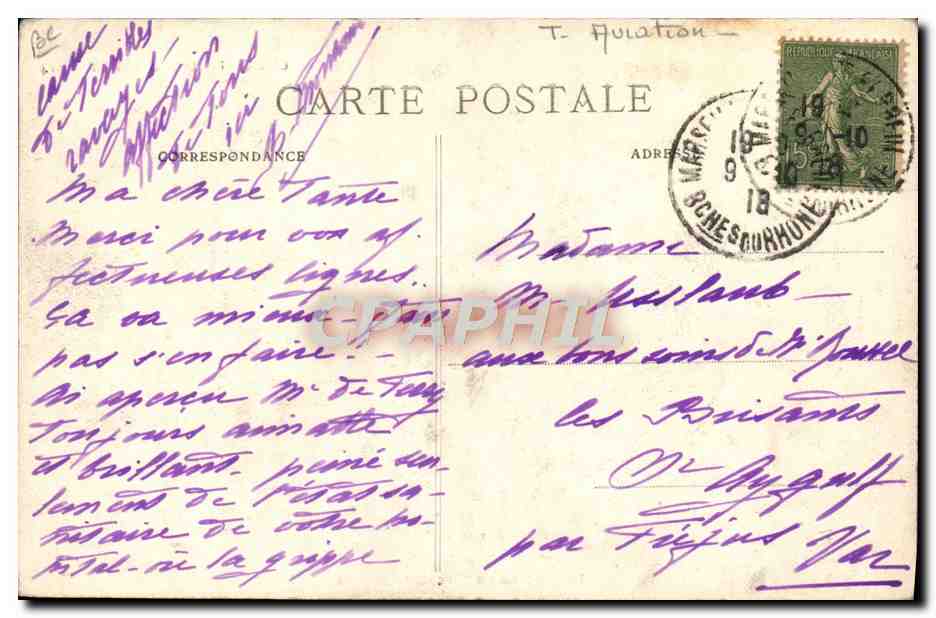 CPA Militaria Transport d'un aeroplane anglais Avion  — Rückseite