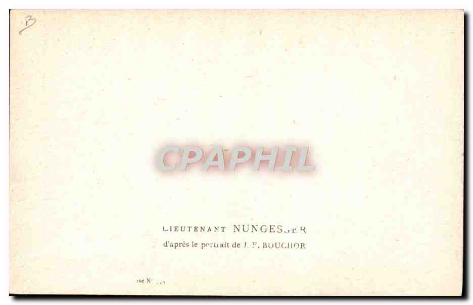 CPA Militaria Lieutenant Nungesser Bouchor — Rückseite