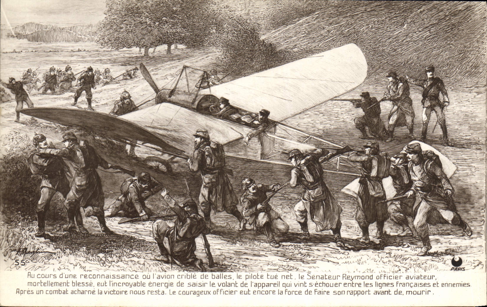 CPA Militaria Avion Reconnaissance Senateur Reymond 