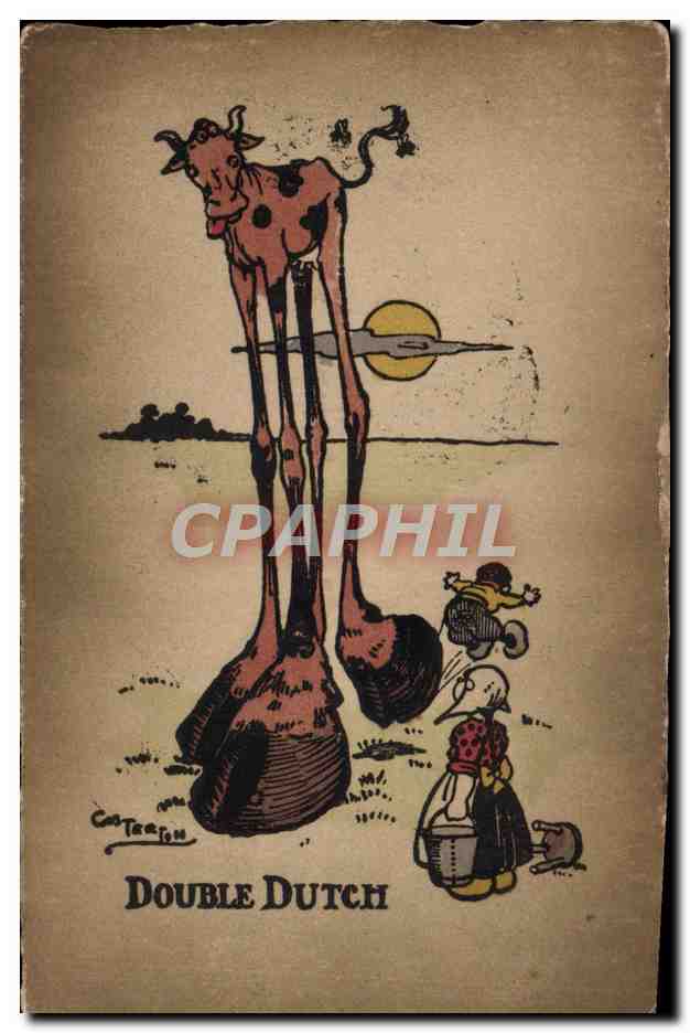 CPA Fantaisie Illustrateur Gilson Double Dutch Vache Folklore