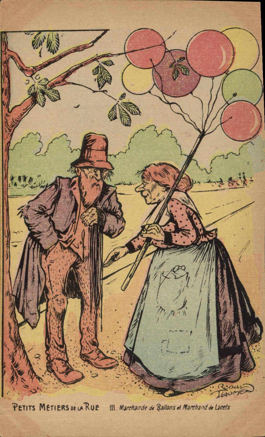 CPA Fantaisie Illustrateur Petits Metiers de la rue Marchand de marrons 