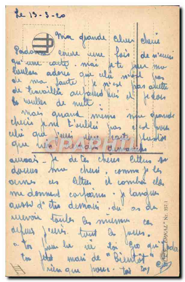 CPA Fantaisie Illustrateur Femme Baiser — Rückseite