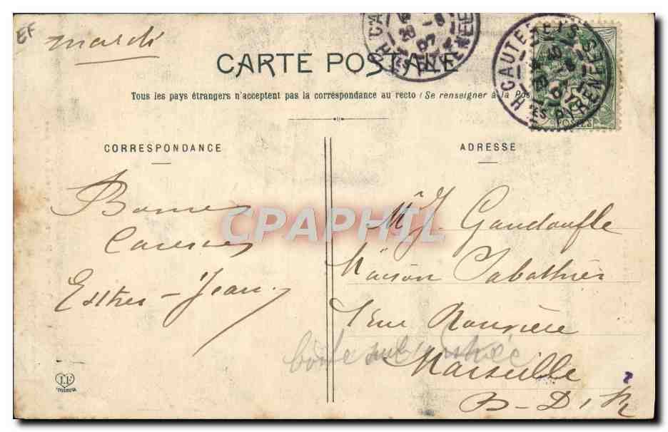 Tipo de montañés en su burro — Los Pirineos — Fototipia Labouche Frères, Toulouse, n°46 — Reverso