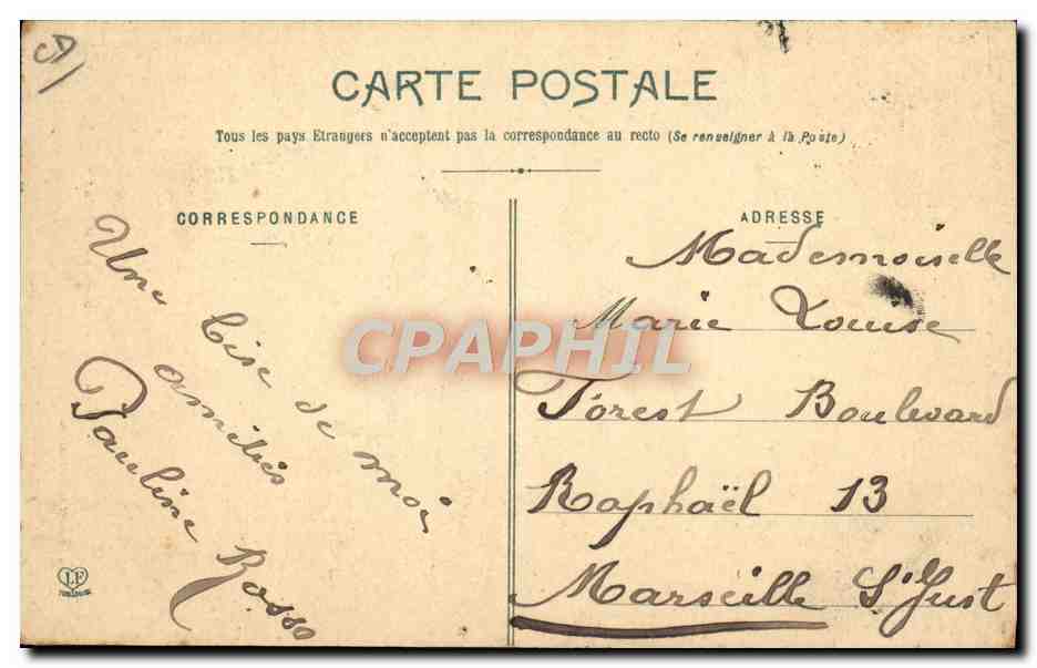 CPA Folklore Pyrenees Femme se rendant au marche Ane Mule TOP — Rückseite