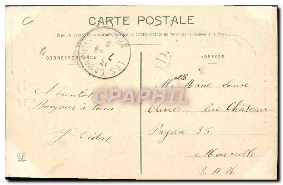 Les Pyrénées (2e série) — Grand-Père et Petits Enfants — Vrais Types Montagnards — Phototype Labruche Frères Toulouse — Achterkant
