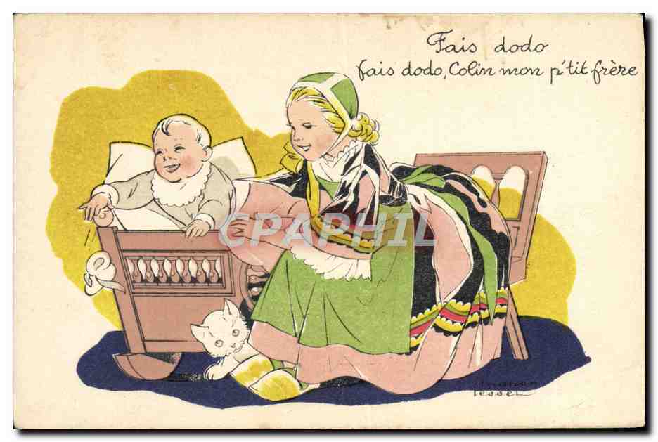 CPA Fantaisie Illustrateur Enfants Chat