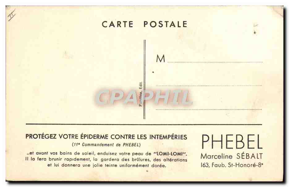 CPA Fantaisie Illustrateur Homme sur la plage Phebrl — Rückseite