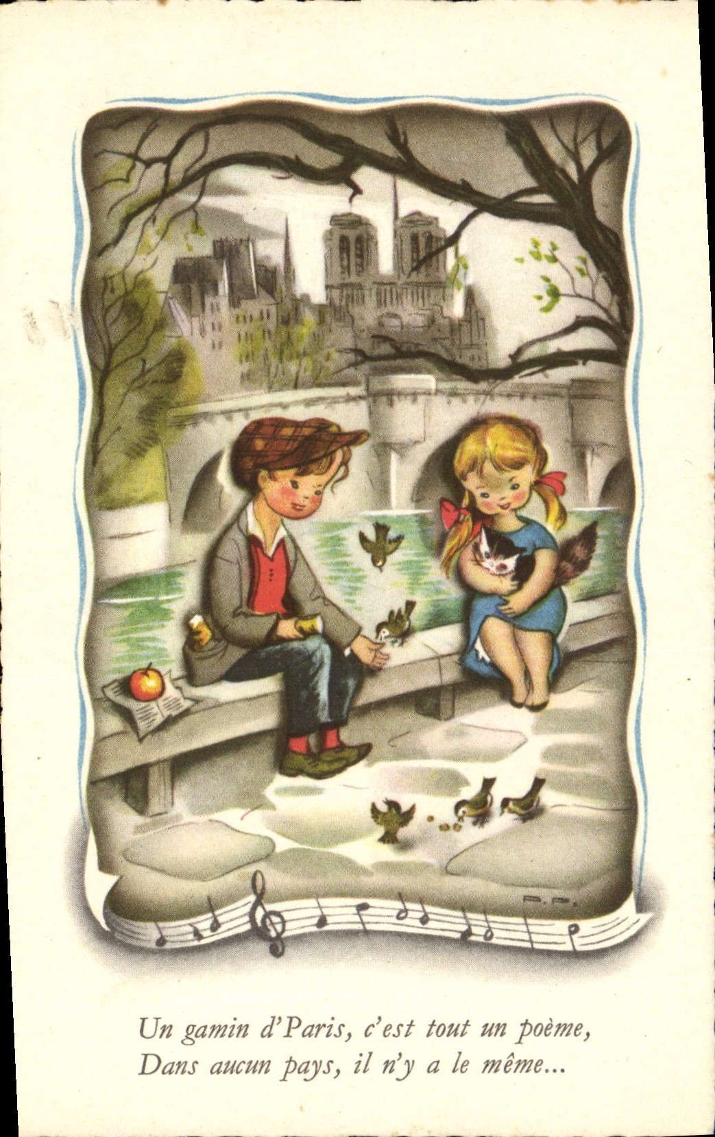 CPA Fantaisie Illustrateur Enfants Paris Notre Dame