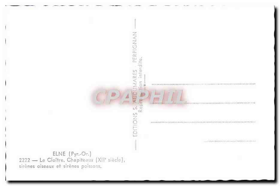 CPA Elne Le Cloitre Chapiteaix sirenes oiseaux et sirenes poissons — Rückseite