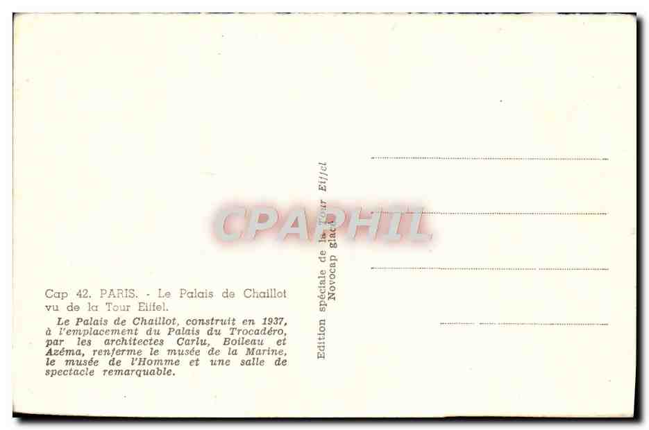 Palais de Chaillot — vu de la Tour Eiffel — Cap 42 — Rückseite
