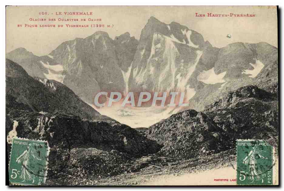Le Vignemale — Glaciers des Oulettes de Gaune et Pique Longue du Vignemale (3298 m.) — Phototype Lasc