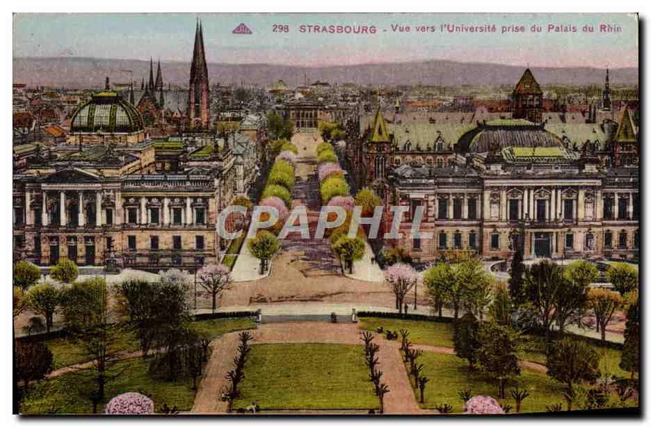CPA Strasbourg Vue vers l'universite prise du palais du Rhin