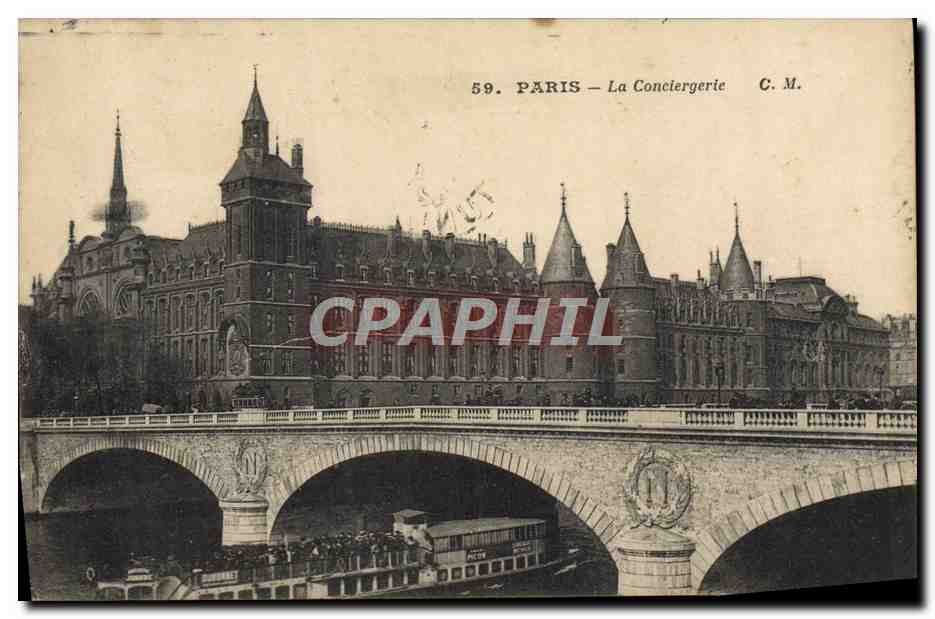CPA Paris La Conciergerie Bateau Peniche 