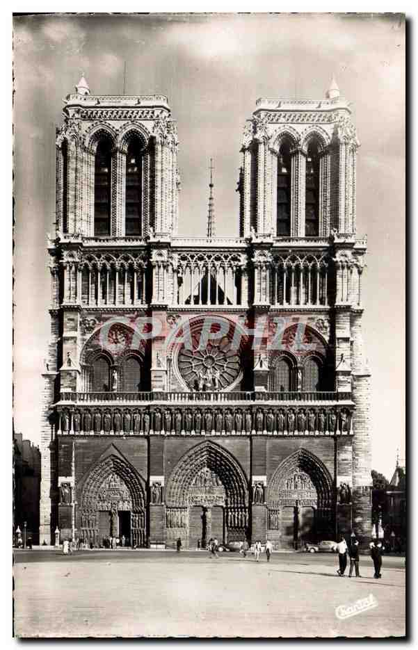 CPM Paris Facade de Notre Dame