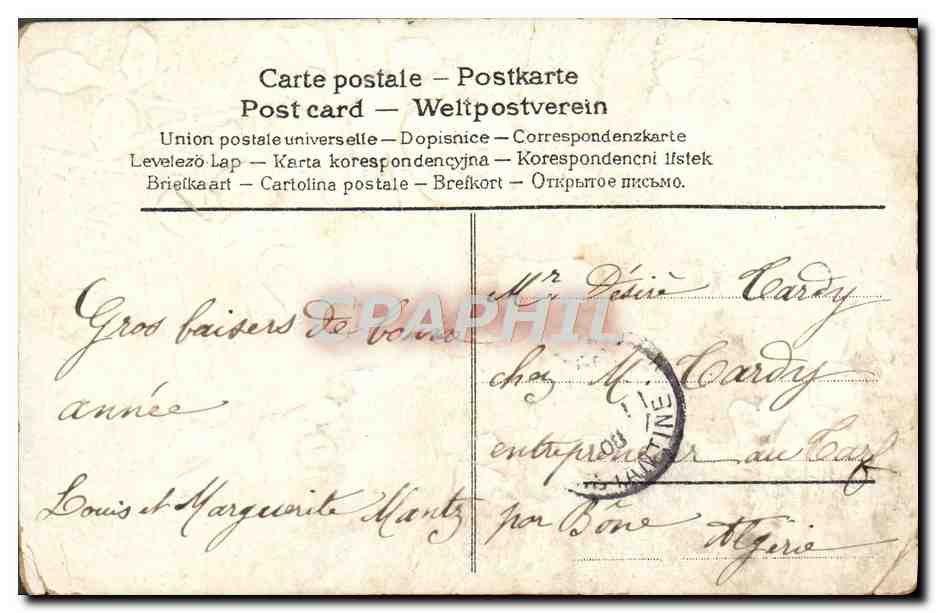 CPA Fantaisie Pierrot Lune — Rückseite