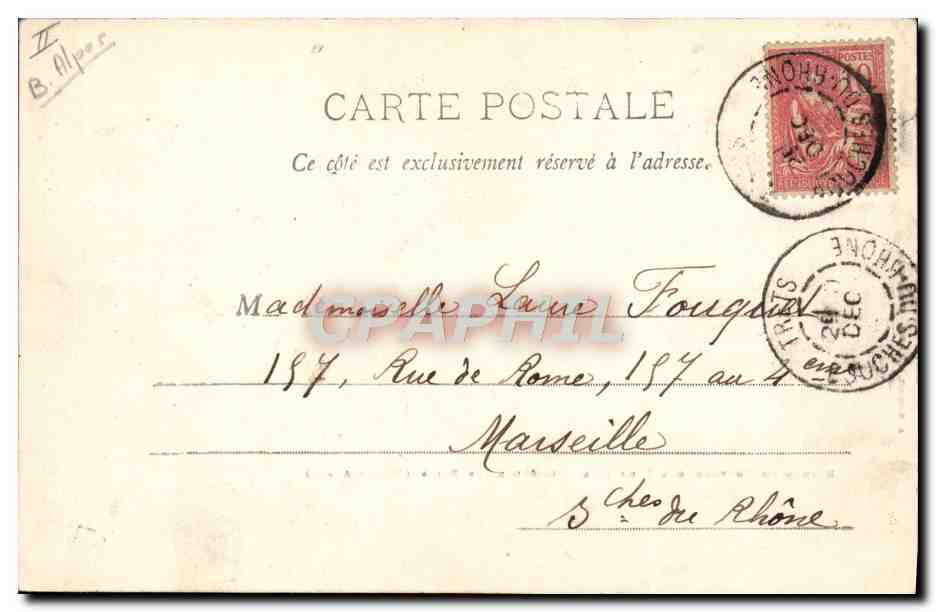 Ruinen des Ritterturms — Gréoulx-les-Bains (Basses-Alpes) — A. Bougault, Verlag, Toulouse-s-Mar — Rückseite