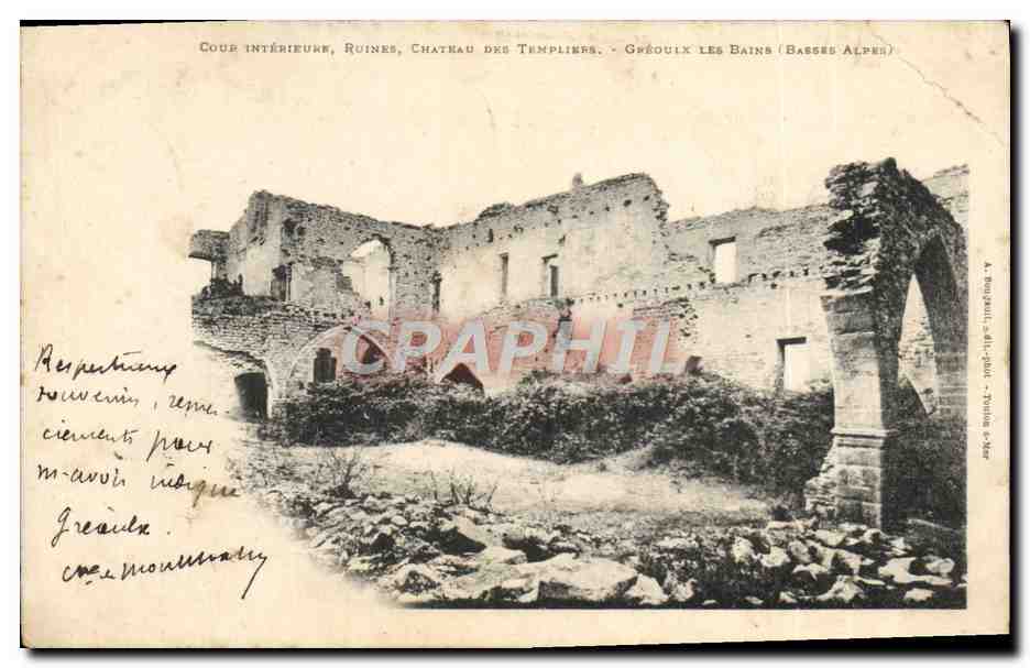 Ruines du Château des Templiers — Gréoult-les-Bains (Basses-Alpes) — A. Rougier, n° 481