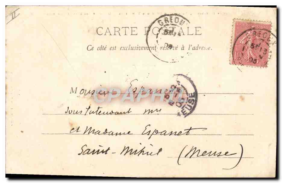 Ruines du Château des Templiers — Gréoult-les-Bains (Basses-Alpes) — A. Rougier, n° 481 — Verso