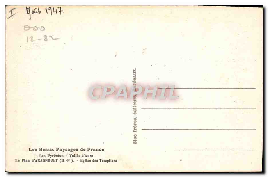 Le Plan d'Aragnoüet — Église des Templiers — Bloo frères, éditeurs, Bordeaux — Reverso