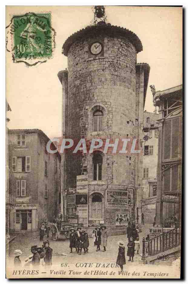 Hyères — Vieille Tour de l'Hôtel de Ville des Templiers — éditeur G. Duvouet, n°68