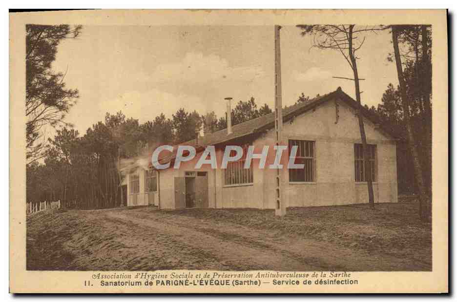 CPA Sanatorium de Parigne l'Eveque Service de desinfection