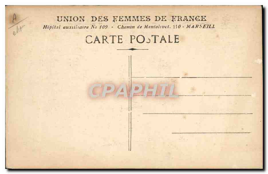 Hôpital auxiliaire No 109 — Façade Sud — Union des Femmes de France — Rückseite