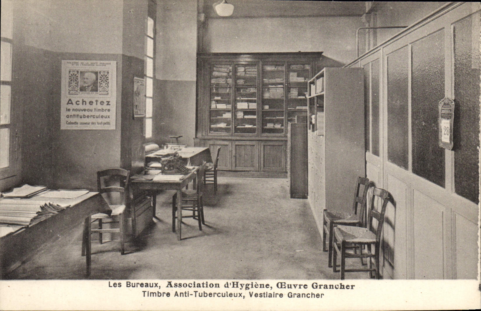 Bureaux de l'Association d'Hygiène, Œuvre Grancher — Timbre Anti-Tuberculeux — Éditeur : A. Dolbeau, Le Mans