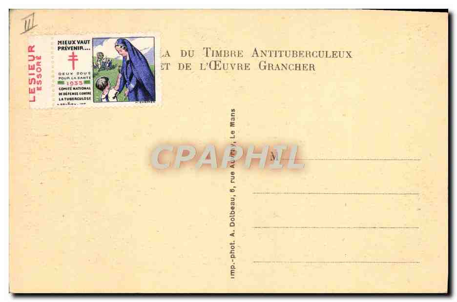 CPA Sanatorium de Parigne L'Eveque Sanatorium des femmes Tuberculose  — Rückseite