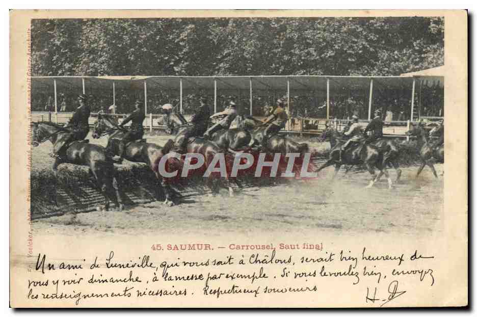 CPA Cheval Equitation Hippisme Saumur Carrousel