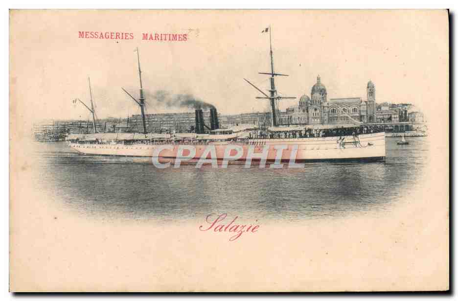 Le vapeur Palazie — Messageries Maritimes — éditeur Dalmouth