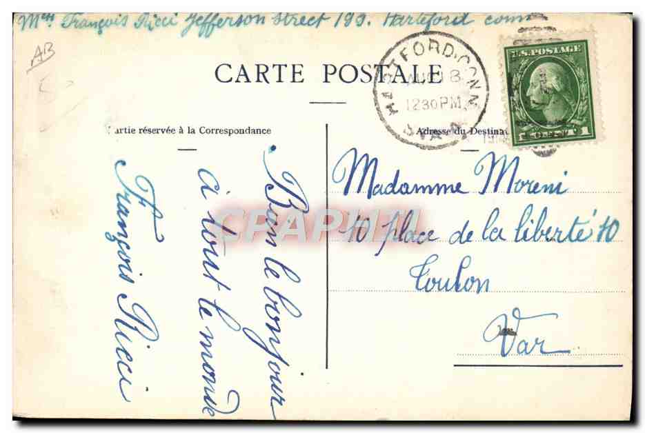 S.S. PATRIA — Cie Cyprien Fabre, 1914 — Imp. J. Le Renauf et Etiennne — Achterkant