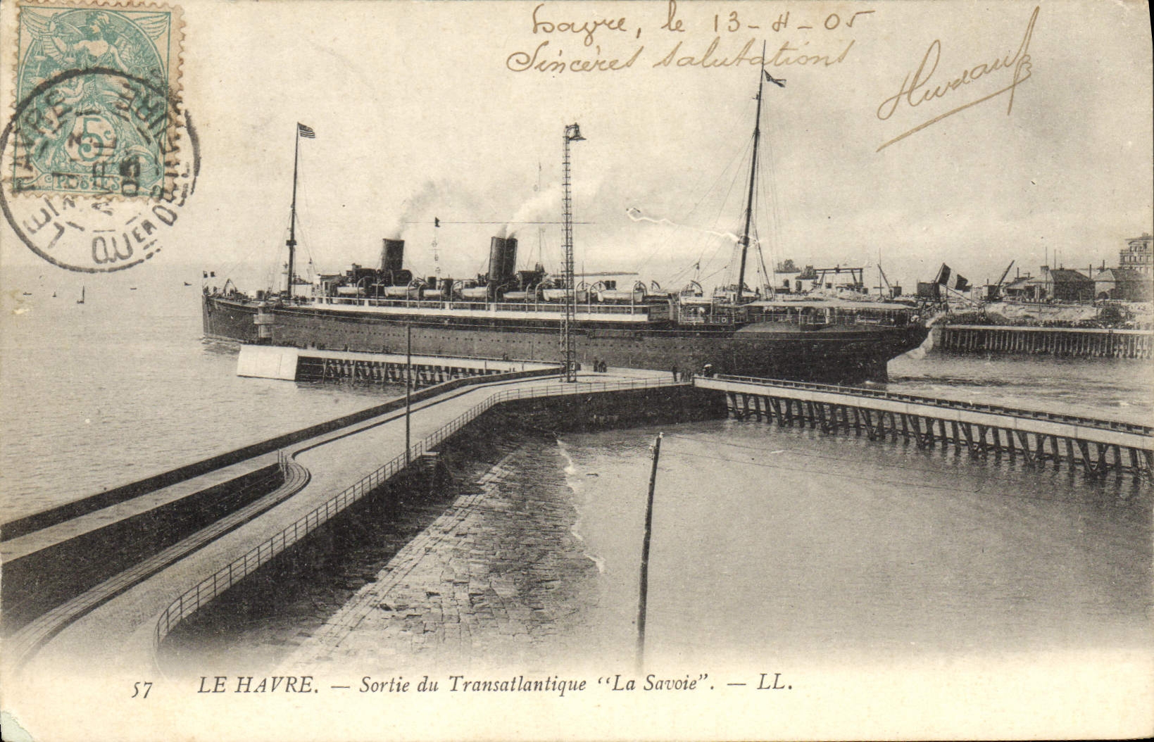 Le Havre — Sortie du Transatlantique "La Savoie" — LL. n°57