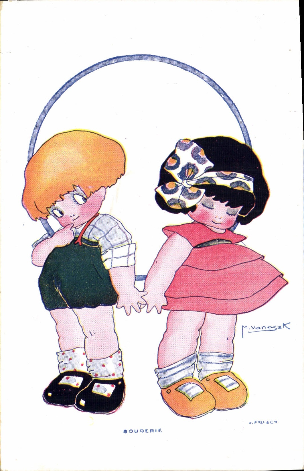 CPA Fantaisie Illustrateur Vanasek Enfants Bouderie