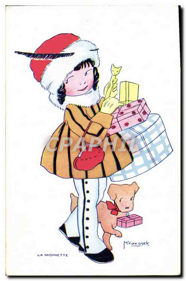 CPA Fantaisie Illustrateur Vanasek Enfant Chien