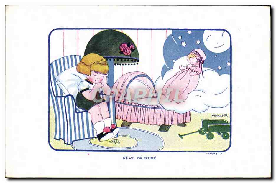 CPA Fantaisie Illustrateur Vanasek Enfant Reve de bebe