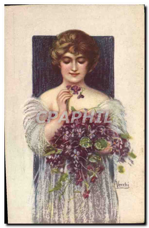 CPA Fantaisie Illustrateur Vecchi Femme 