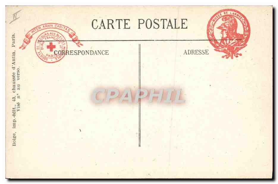 CPA Militaria Paris Musee de l'armee Aviatik allemand pris a Jonchery Bataille de la Marne  — Rückseite