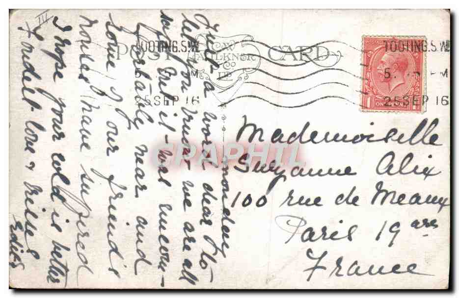 CPA Militaria Liet WL Robinson  — Verso