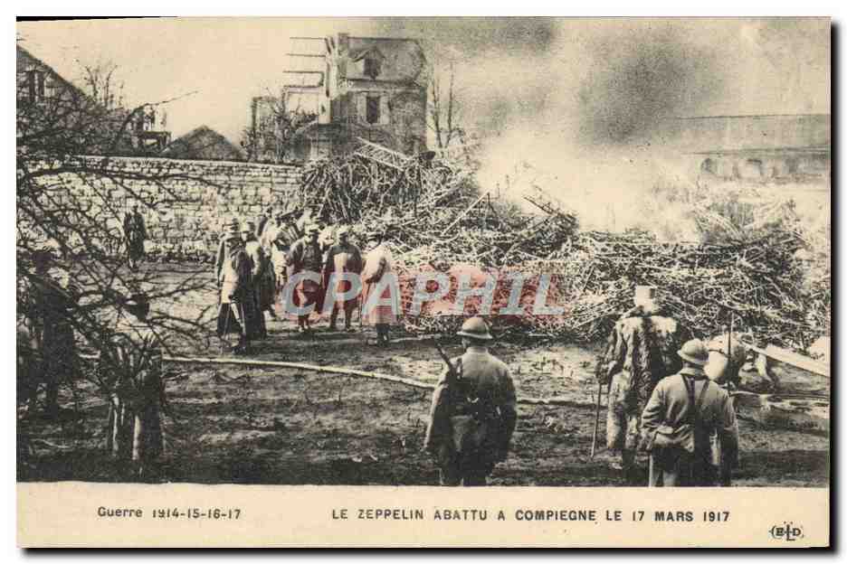 El Zeppelin derribado en Compiègne el 17 de marzo de 1917 — B.L.D. editor