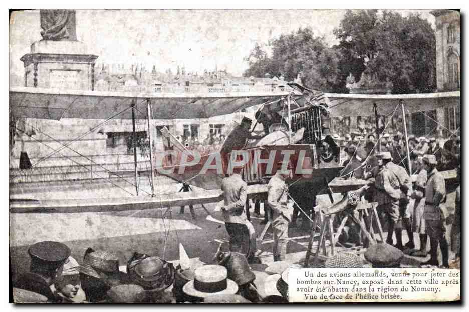 CPA Militaria Un des avions allemands Nancy Region de Nomeny 