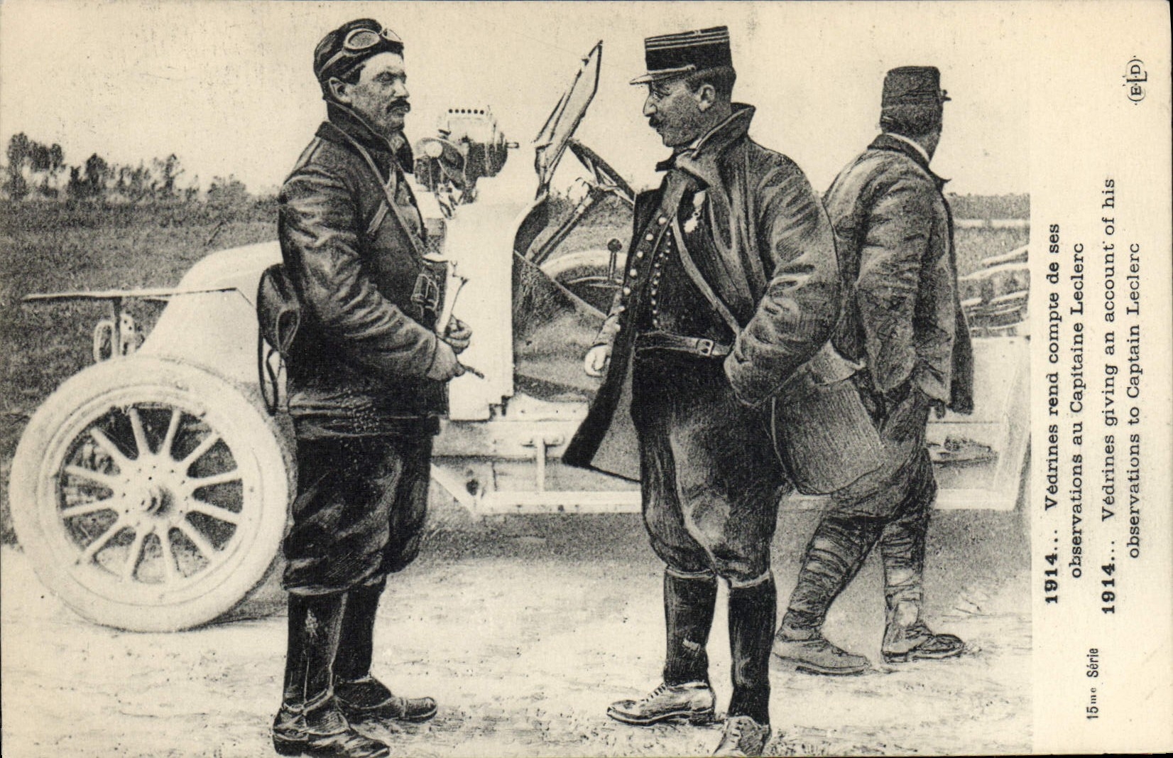 Védérines rapporteert zijn observaties aan Kapitein Leclerc — 1914 — Serie 15 — Uitgever E. Le Debey, Parijs