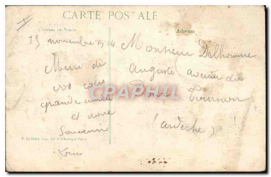 Védrines sur son Blériot — descente d'un Taube à coups de mitrailleuse — E. Le Daley, 9me Série — Verso