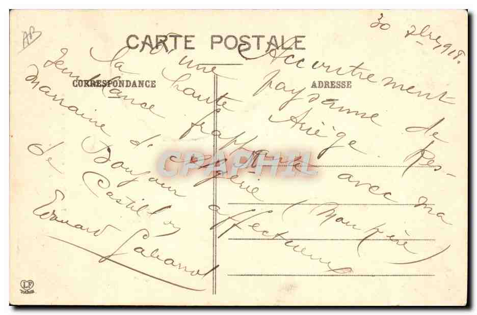 CPA Folklore Pyrenees Ariegeoises Jeune Bethmalaise  — Verso