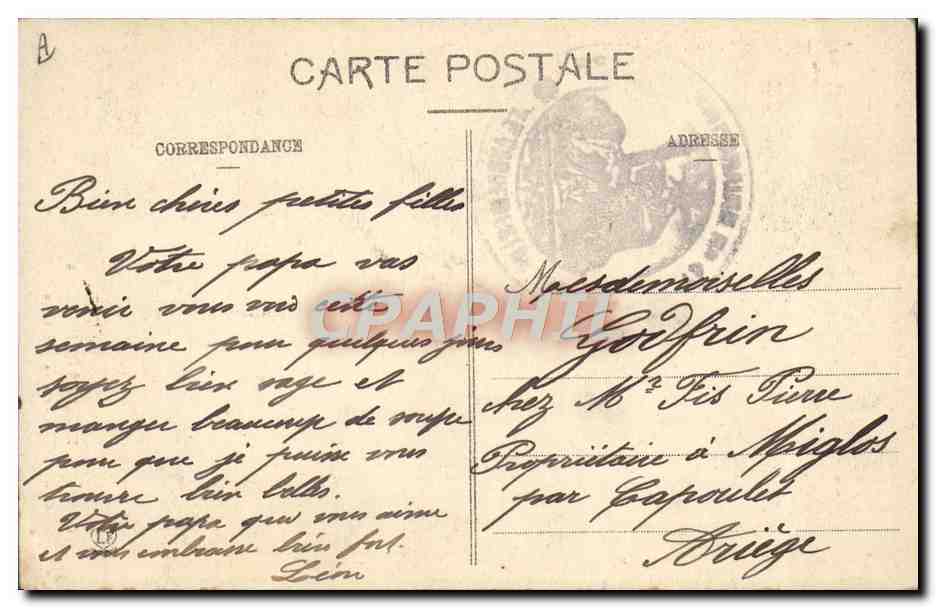 CPA Folklore Pyrenees Banyuls Trilles Quinquina Catalan buvant a la regalade — Verso