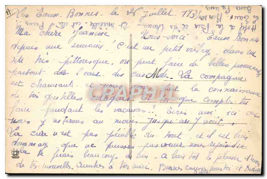 CPA Folklore Pyrenees Groupe Ossalois  — Verso