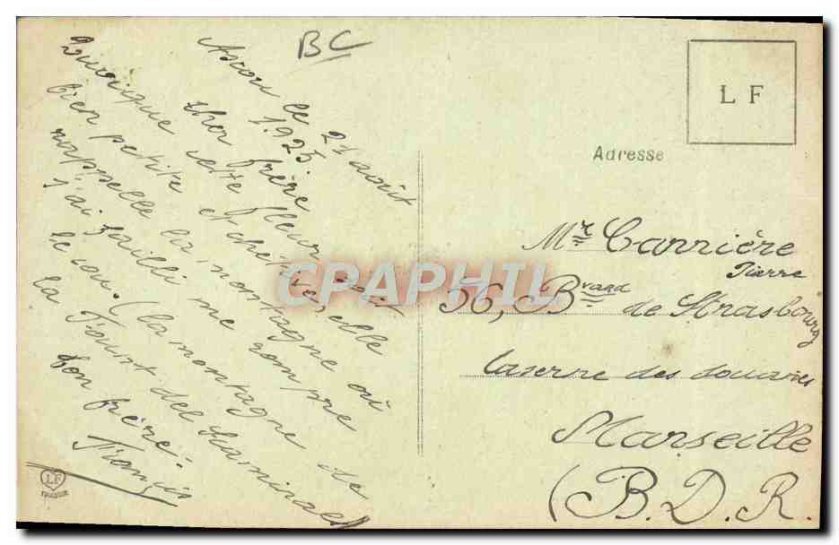 CPA Folklore Pyrenees Type de paysan pyreneen Ane mule — Verso