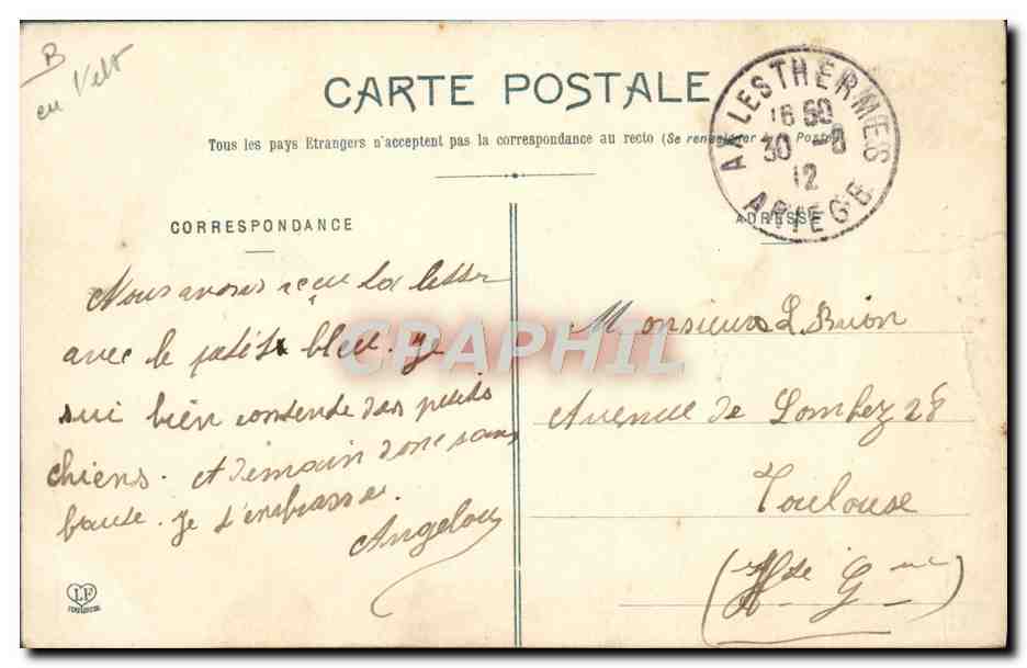 CPA Folklore Pyrenees Patre des Pyrenees  — Verso
