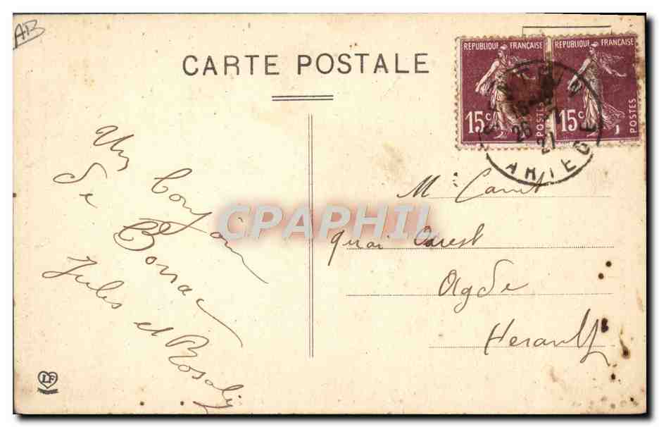 CPA Folklore Pyrenees Types du St Gironnais Jeune femme de Bethmale  — Verso