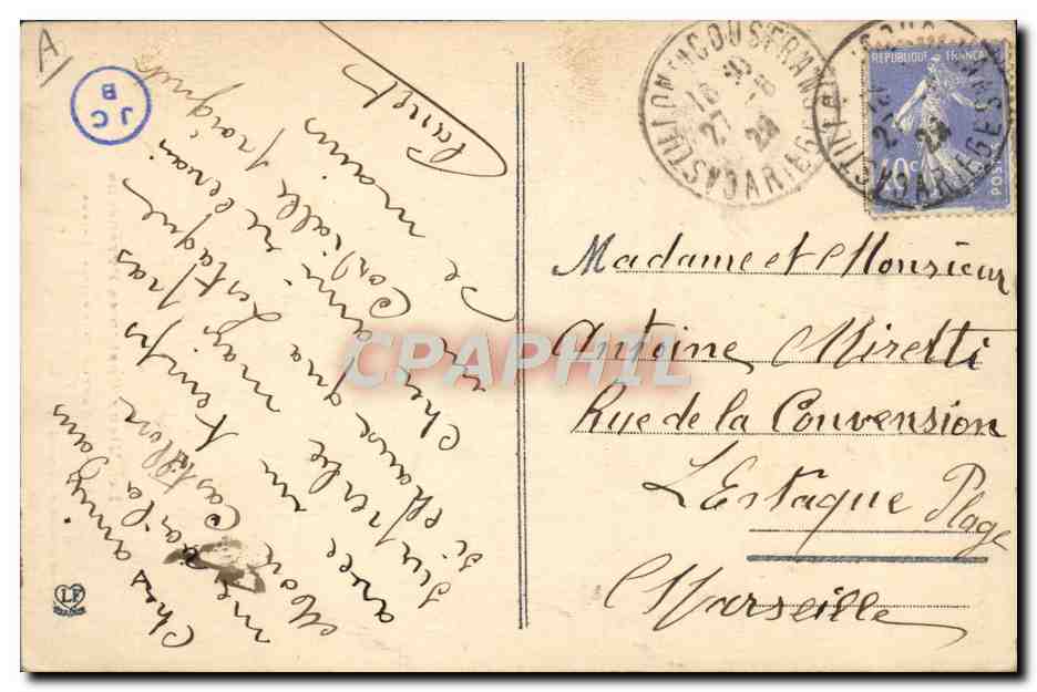 CPA Folklore Pyrenees Un couple Bethmalais Ariege — Verso